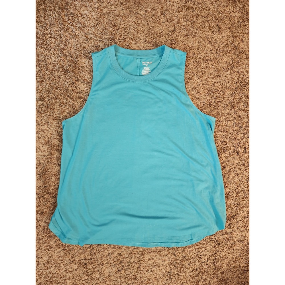 Tek Gear Essential Gear Teal Blue Muscle Tank Top Size XL Tencel Blend